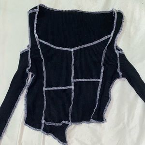 Women black crop top